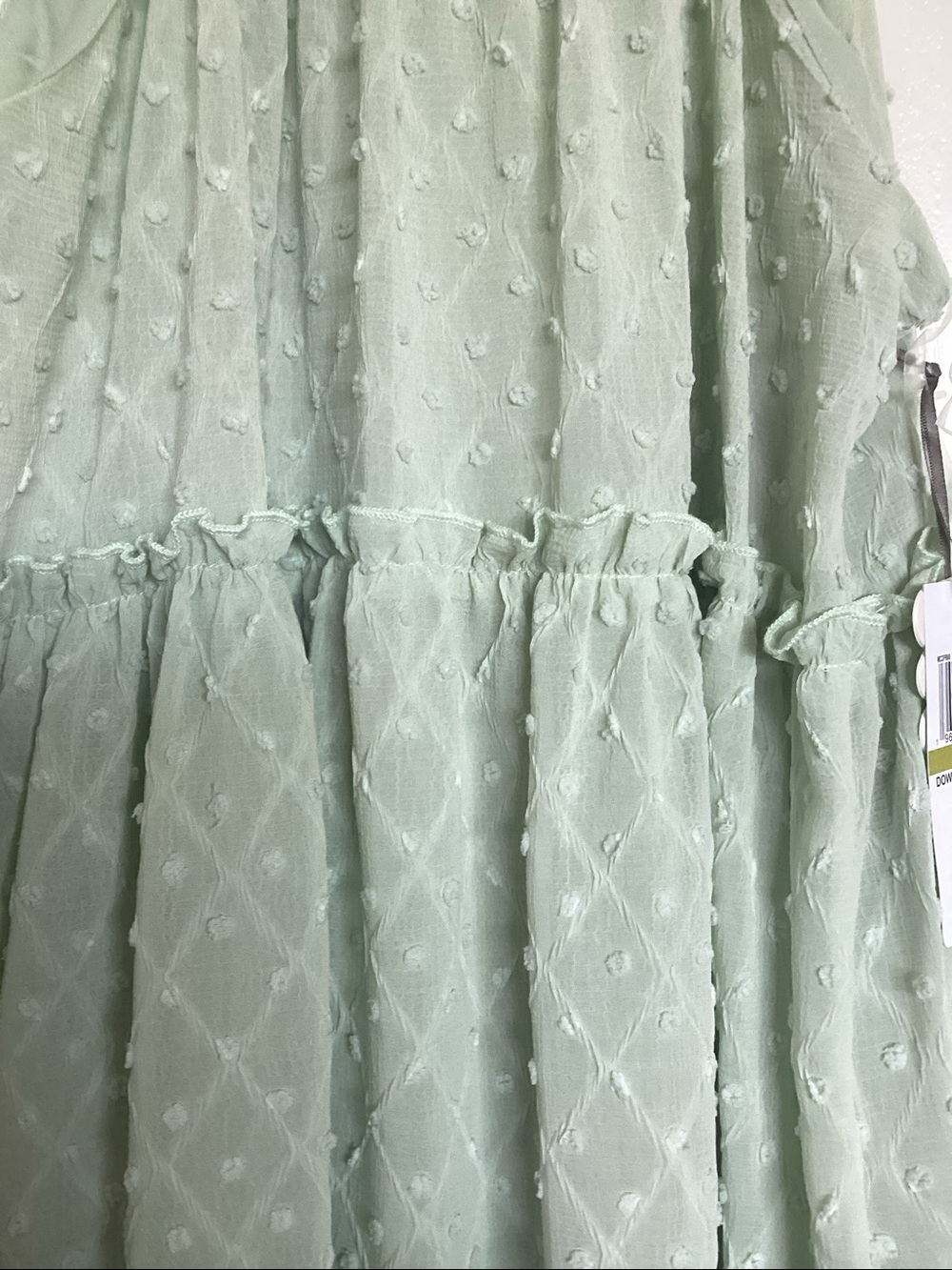 Nannette Light Green Tiered Summer Dress - Picture 5 of 6
